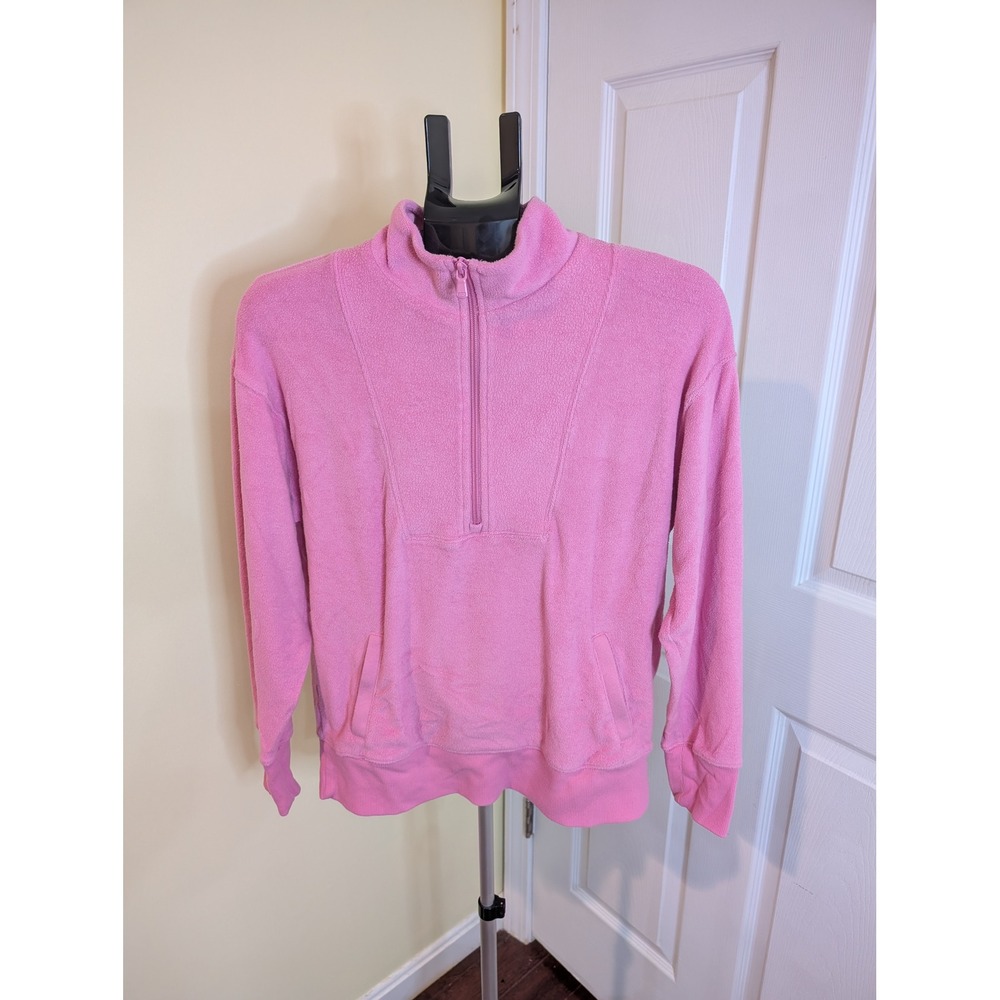 Offline by Aerie Quarter Zip Pullover Pink Fleece Pockets - Size XS
